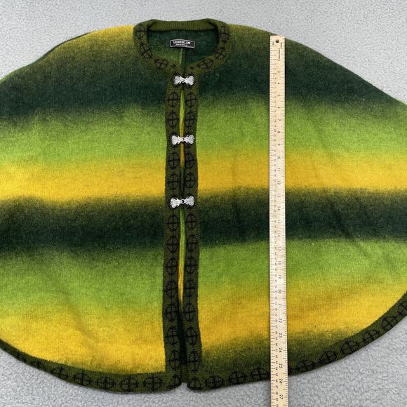 Lederlin Poncho Sweater Women One Size Green Cape Elfcore Fairycore Jumper - Picture 9 of 14